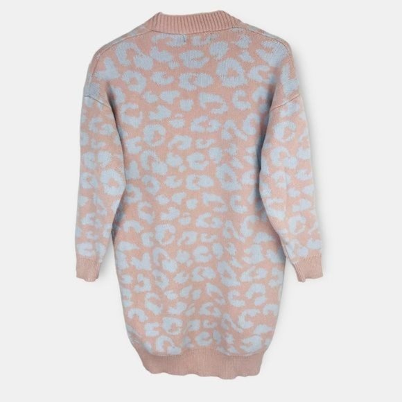 JULIANA’S Comfy Animal Print Knit Open Front Cardigan Sweater Size Medium - Picture 3 of 7